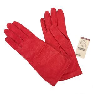 Vintage Red Womens Gloves Medium